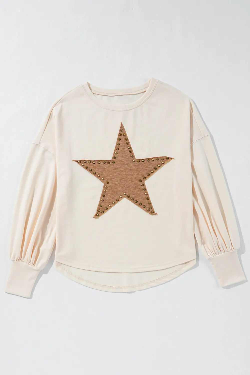 Black Studded Star Graphic Oversized Long Sleeve Top Beagle Boutique Fashion Outlet