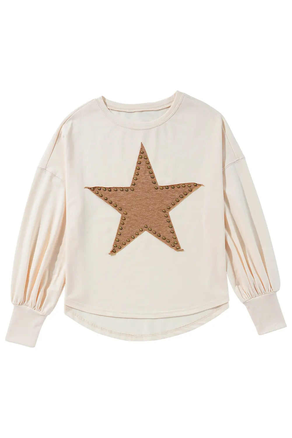 Black Studded Star Graphic Oversized Long Sleeve Top Beagle Boutique Fashion Outlet