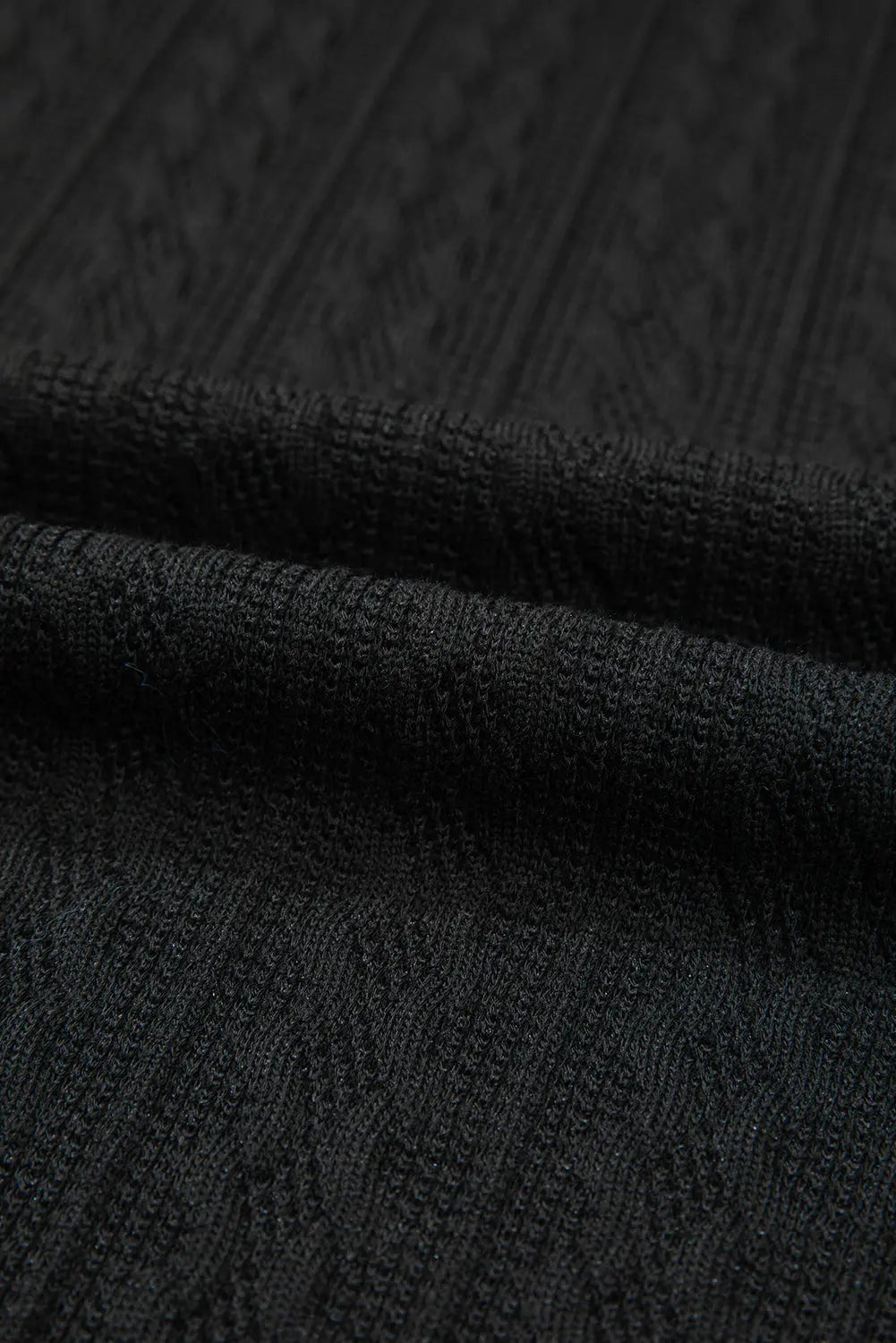Black Textured Knit Side Pockets Open Front Cardigan Beagle Boutique Fashion Outlet