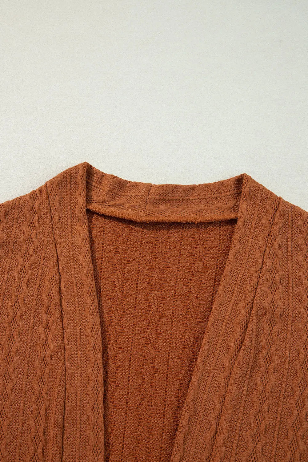 Black Textured Knit Side Pockets Open Front Cardigan Beagle Boutique Fashion Outlet