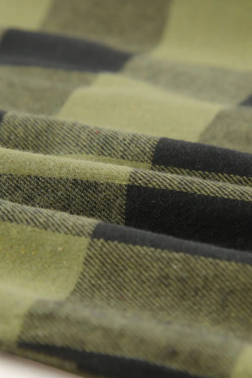 Black Turn-down Collar Plaid Shirt Coat - eAura