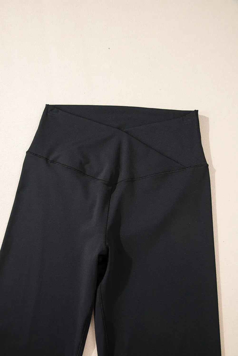 Black V Shape High Waist Flared Leggings eAura