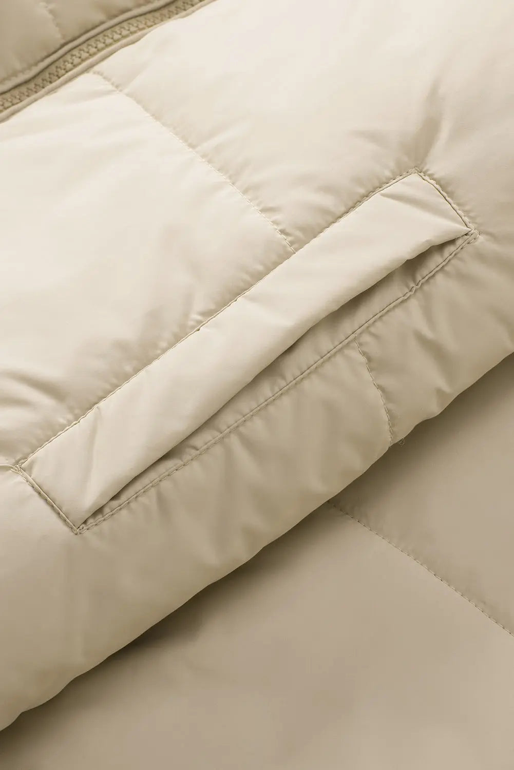 Black Zip Up Drawstring Hem Puffer Coat - eAura