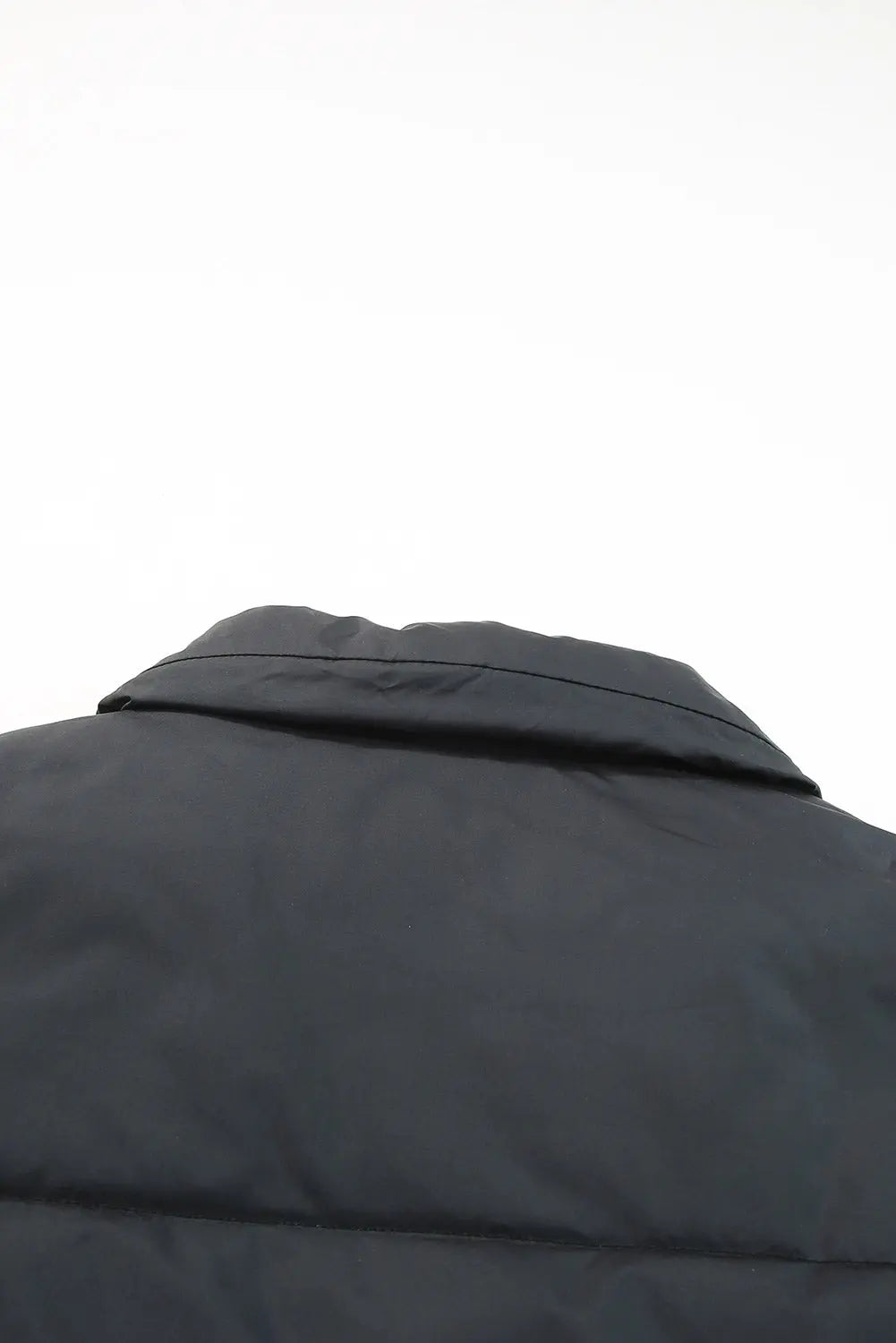 Black Zip Up Drawstring Hem Puffer Coat - eAura