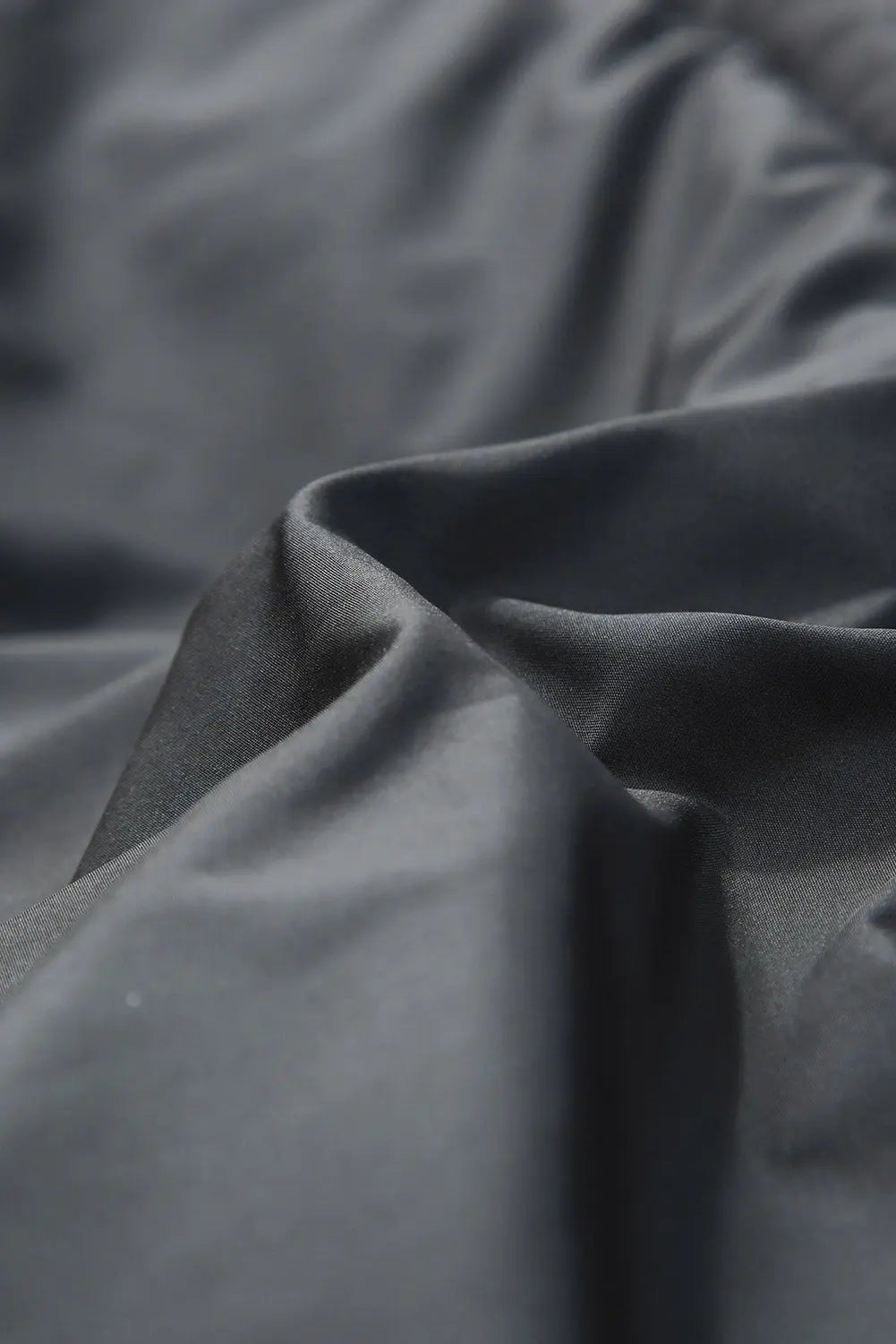 Black Zip Up Drawstring Hem Puffer Coat - eAura