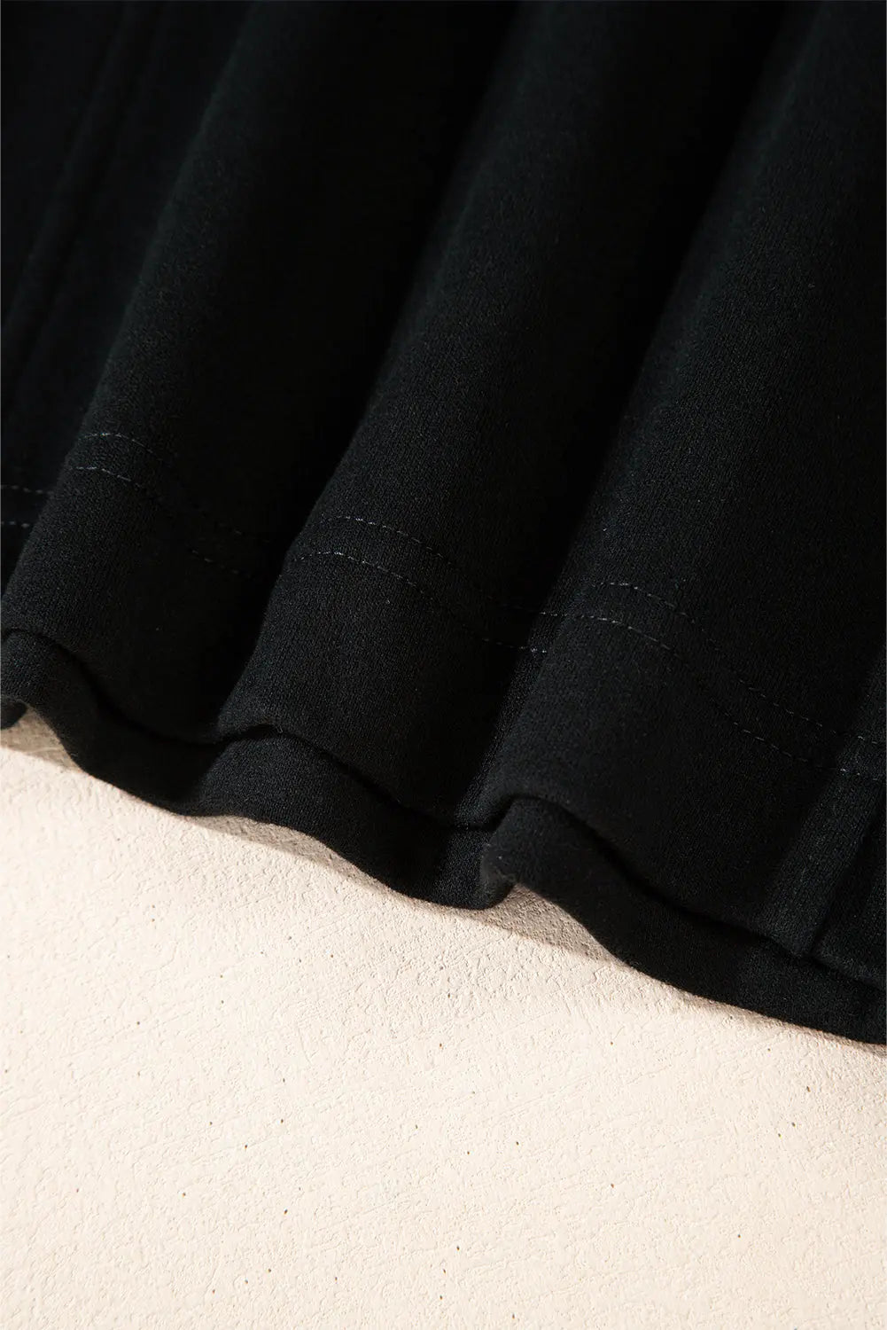 Black Zipped Neck Pullover Drop Shoulder Sweatshirt Beagle Boutique Fashion Outlet