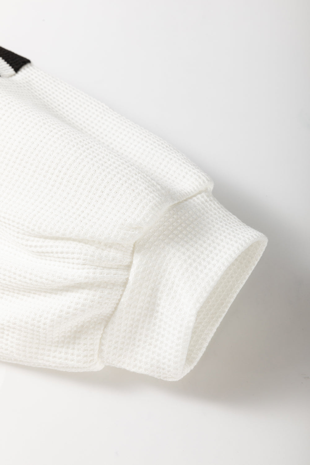 Black white Oversized Striped Henley Buttons Dolman Sleeve Hooded Top - Tops/Sweatshirts & Hoodies
