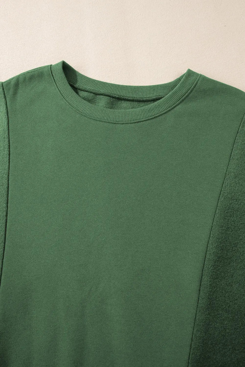 Blackish Green Loose Patchwork Crewneck Plus Size Sweatshirt Beagle Boutique Fashion Outlet