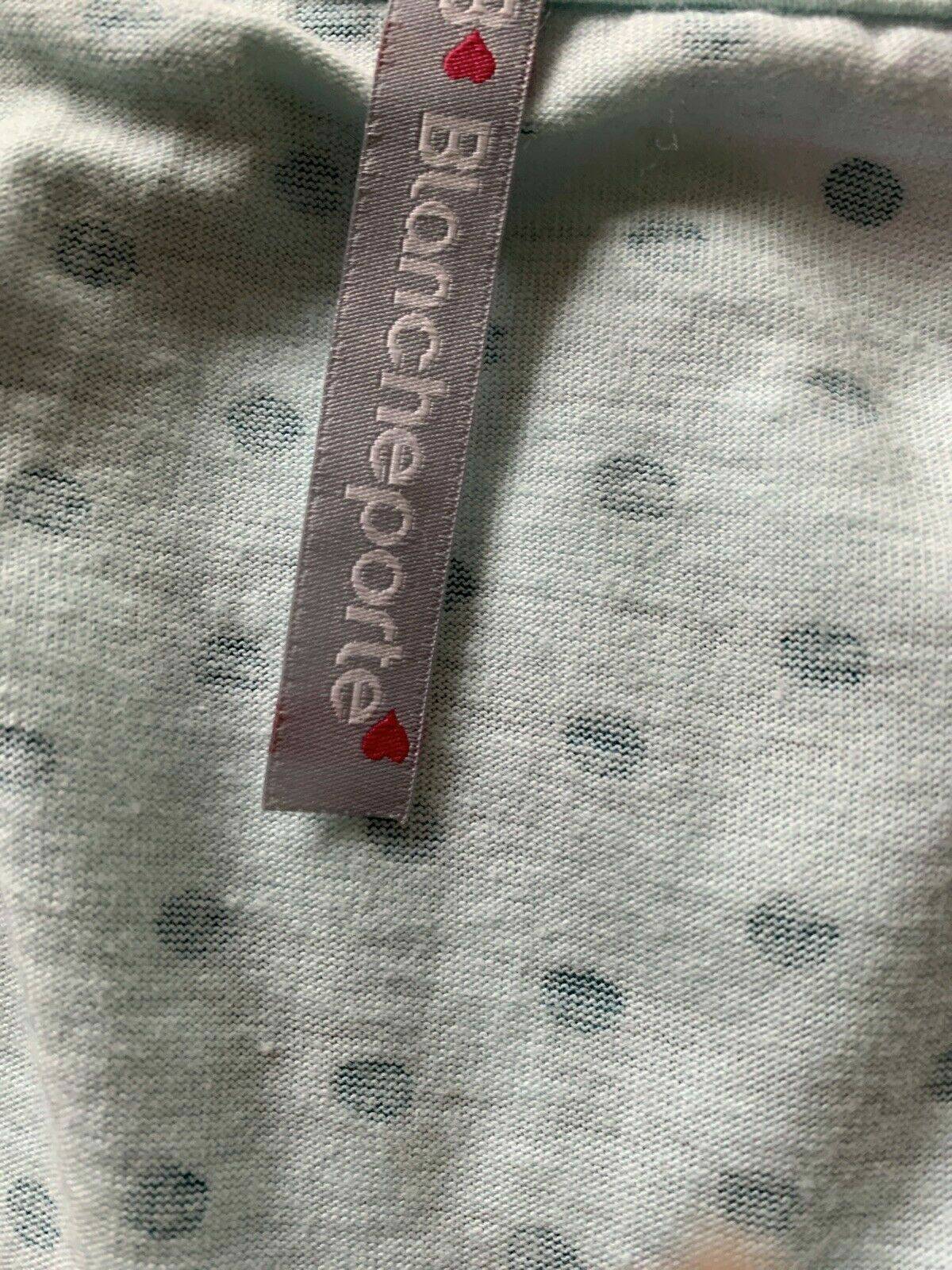 Blancheporte Light Teal Polka Dot Top Cotton Size 16 - 18 Pit to Pit 19.5" - BB Fashion Outlet