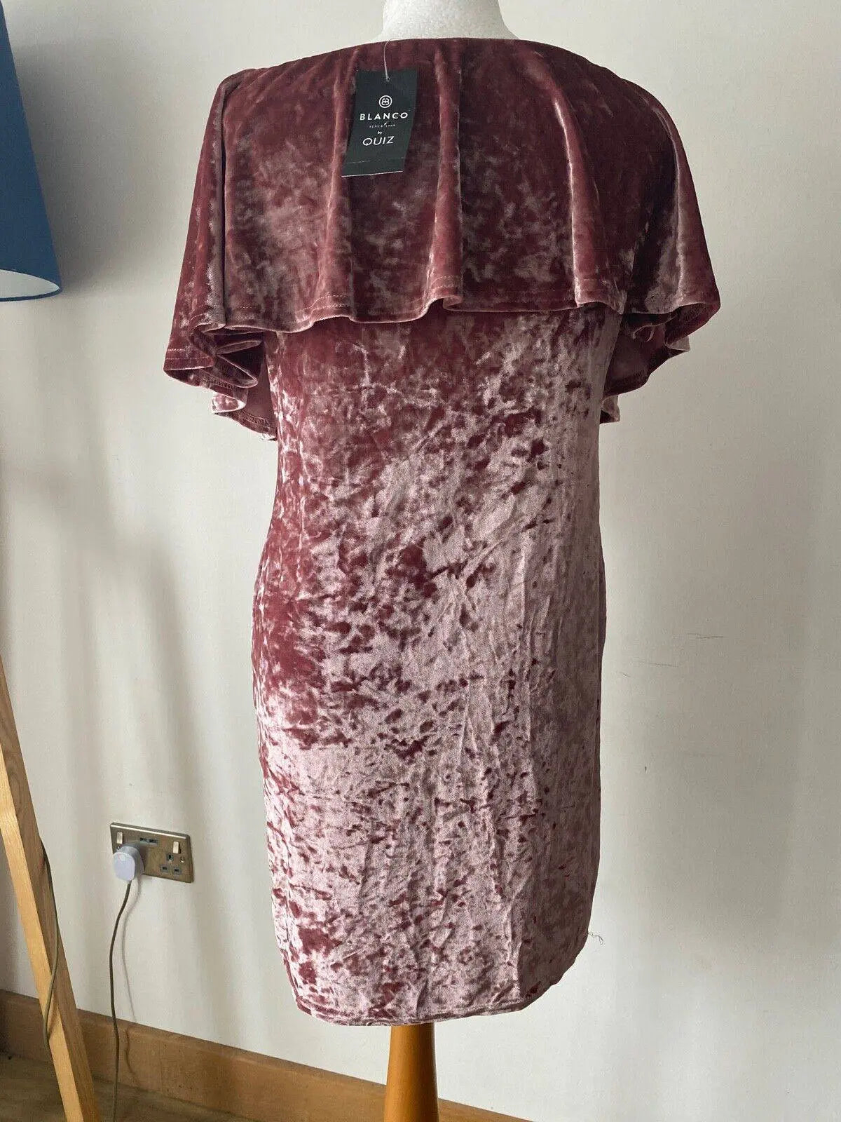 Blanco by QUIZ Pink Crushed Velvet Off The Shoulders Dress - BB Fashion Outlet