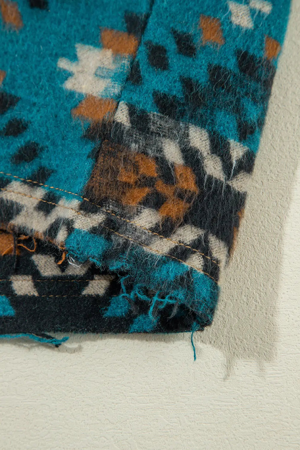 Blue Aztec Printed Denim Jacket - eAura