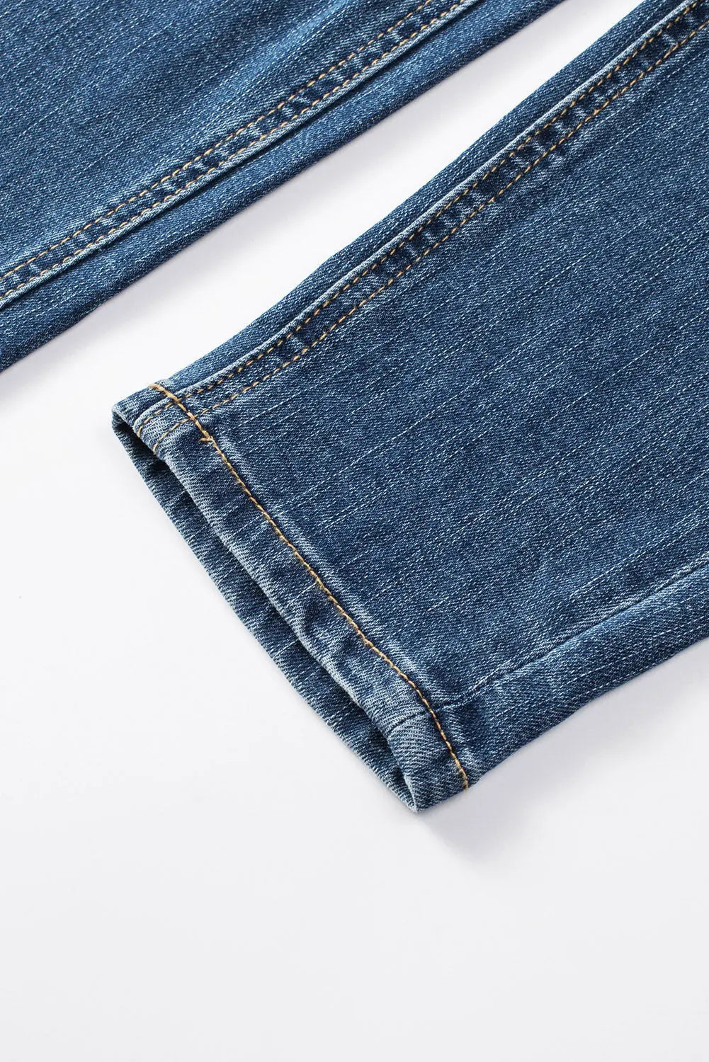 Blue Distressed Button Fly High Waist Skinny Jeans eAura