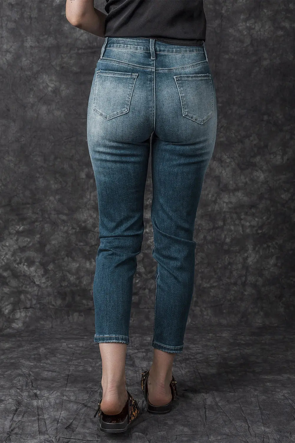 Blue Distressed Ripped Skinny Jeans eAura