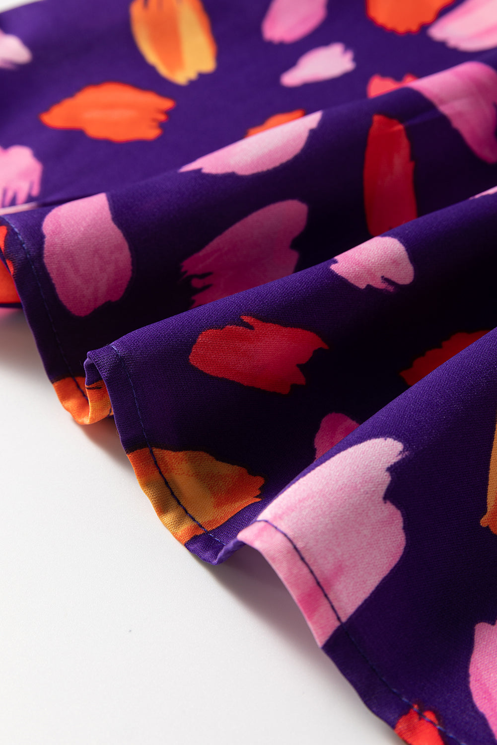 Blue Petal Collared Tiered Flowy Long Dress - eAura