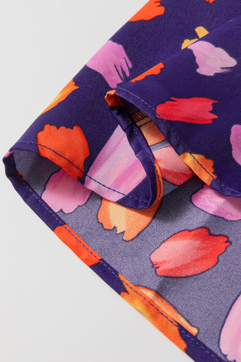 Blue Petal Collared Tiered Flowy Long Dress - eAura