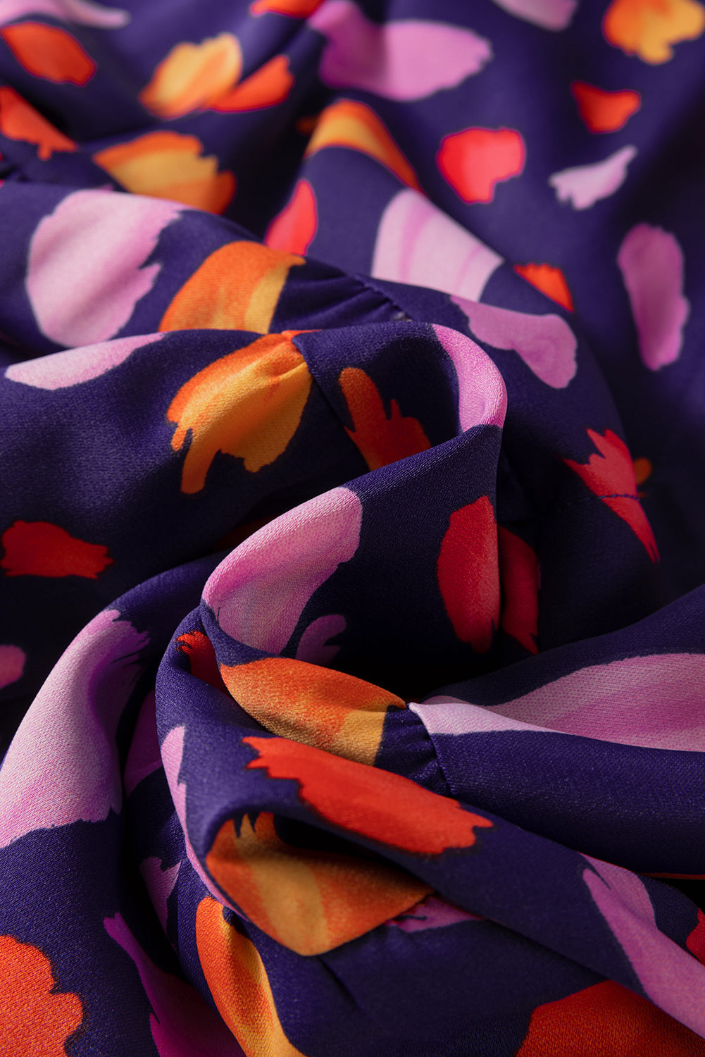 Blue Petal Collared Tiered Flowy Long Dress - eAura