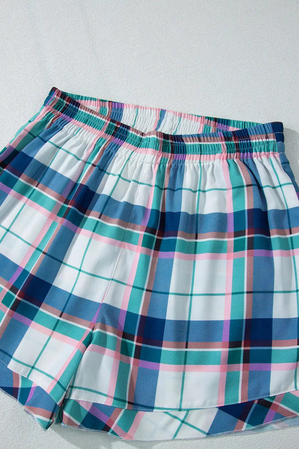 Blue Plaid Print Shirt and Shorts 2Pcs Pyjamas Beagle Boutique Fashion Outlet
