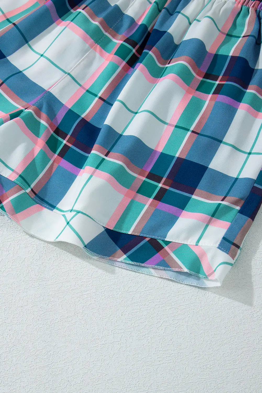 Blue Plaid Print Shirt and Shorts 2Pcs Pyjamas Beagle Boutique Fashion Outlet