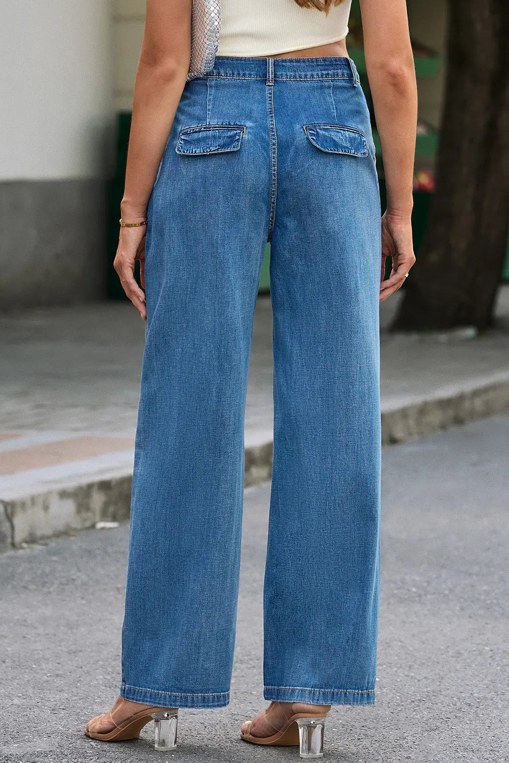 Blue Slouchy Wide Leg Jeans eAura