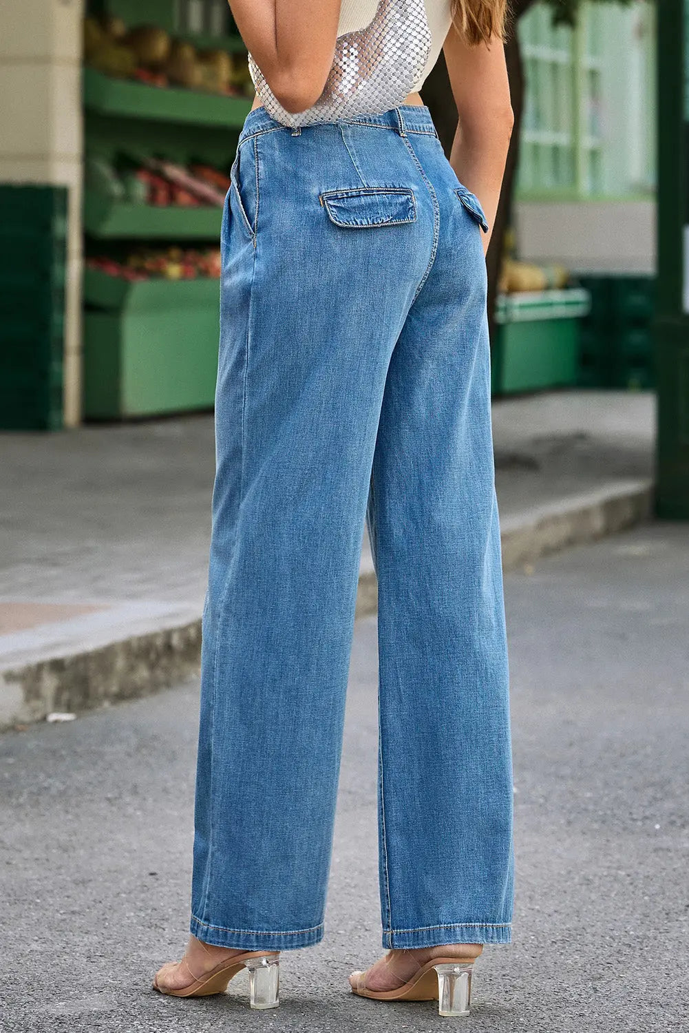 Blue Slouchy Wide Leg Jeans eAura