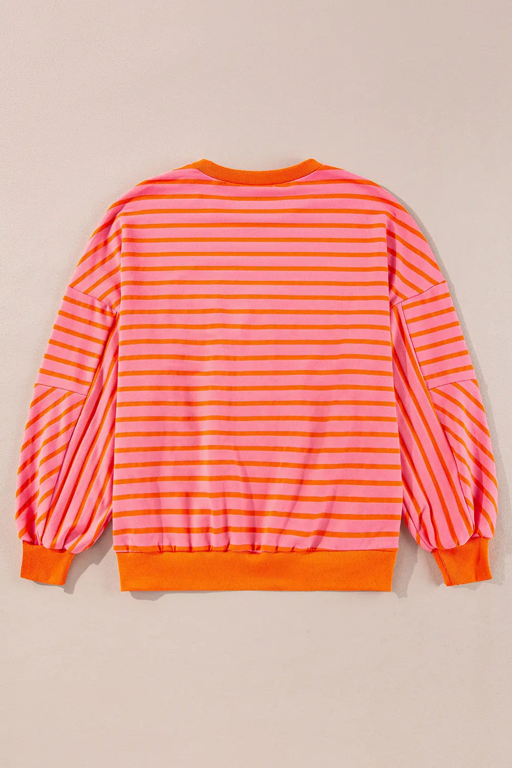 Blue Stripe Drop Shoulder Crew Neck Loose Sweatshirt Beagle Boutique Fashion Outlet
