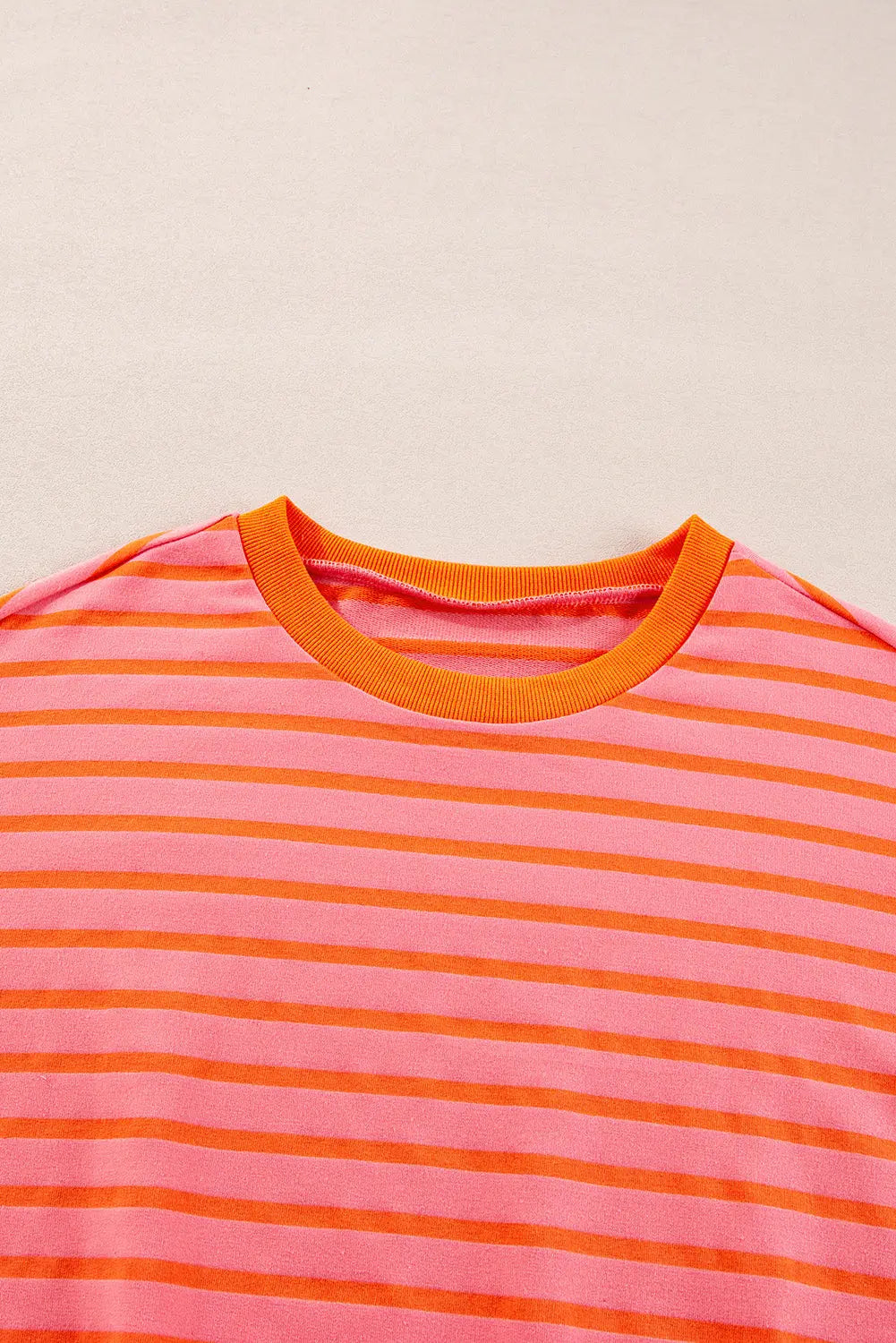 Blue Stripe Drop Shoulder Crew Neck Loose Sweatshirt Beagle Boutique Fashion Outlet
