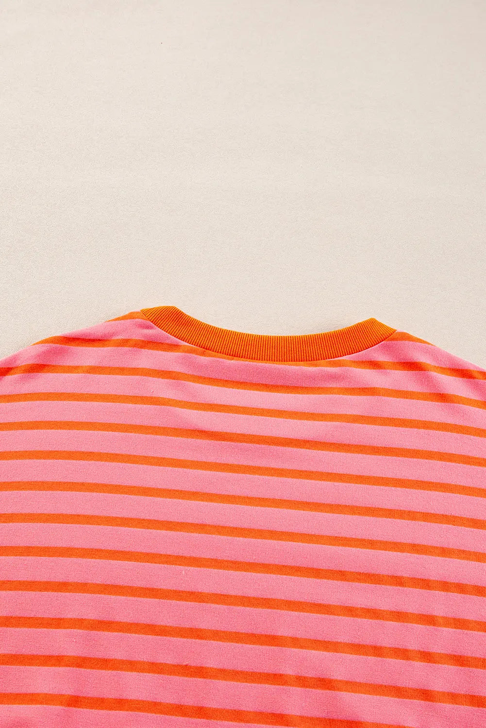 Blue Stripe Drop Shoulder Crew Neck Loose Sweatshirt Beagle Boutique Fashion Outlet