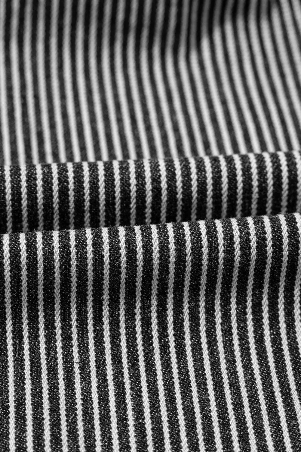 Blue Stripe Washed Oversize Pocketed Denim Jacket - eAura