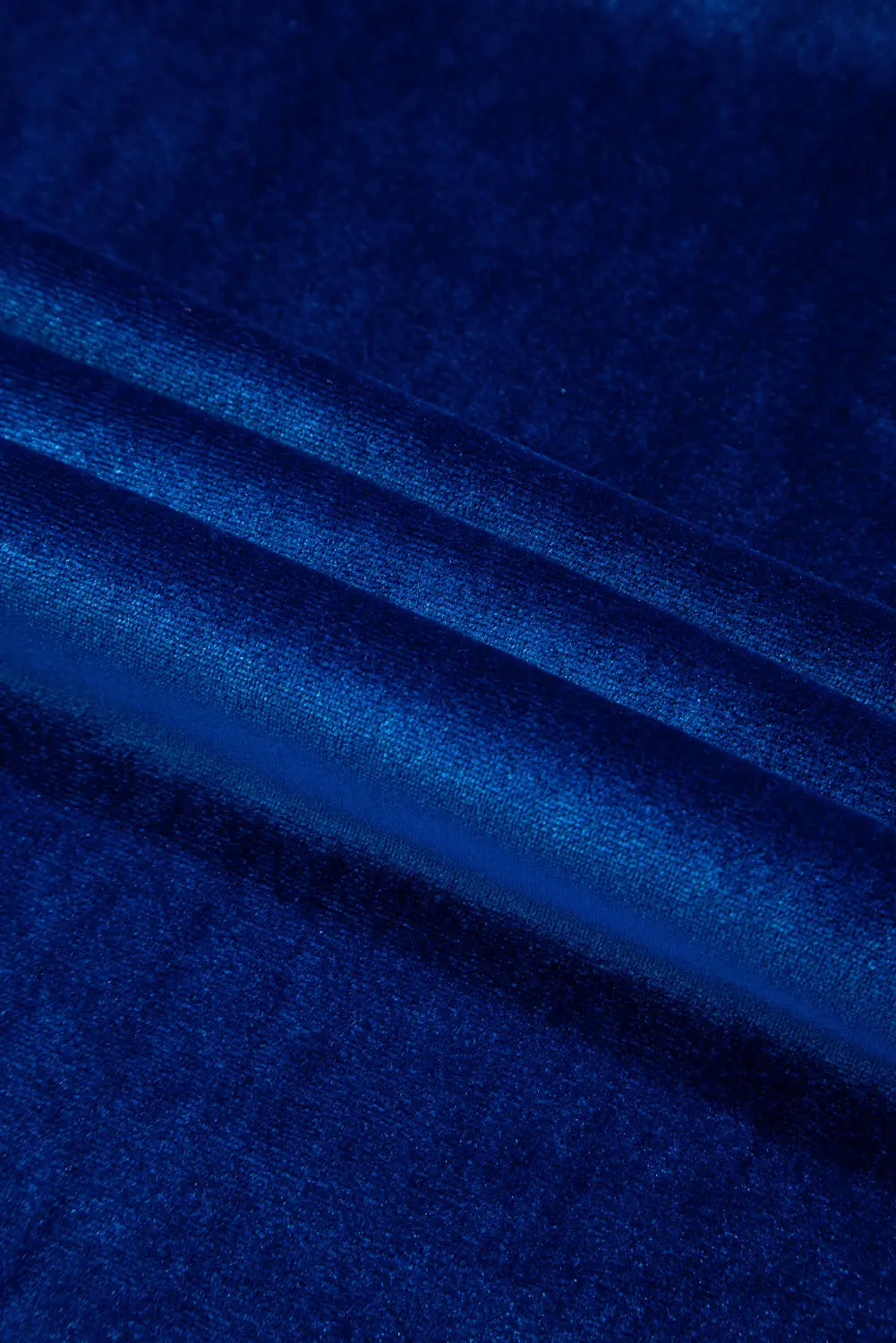 Blue Velvet Ruched Short Sleeve Mini Dress With Pockets - eAura