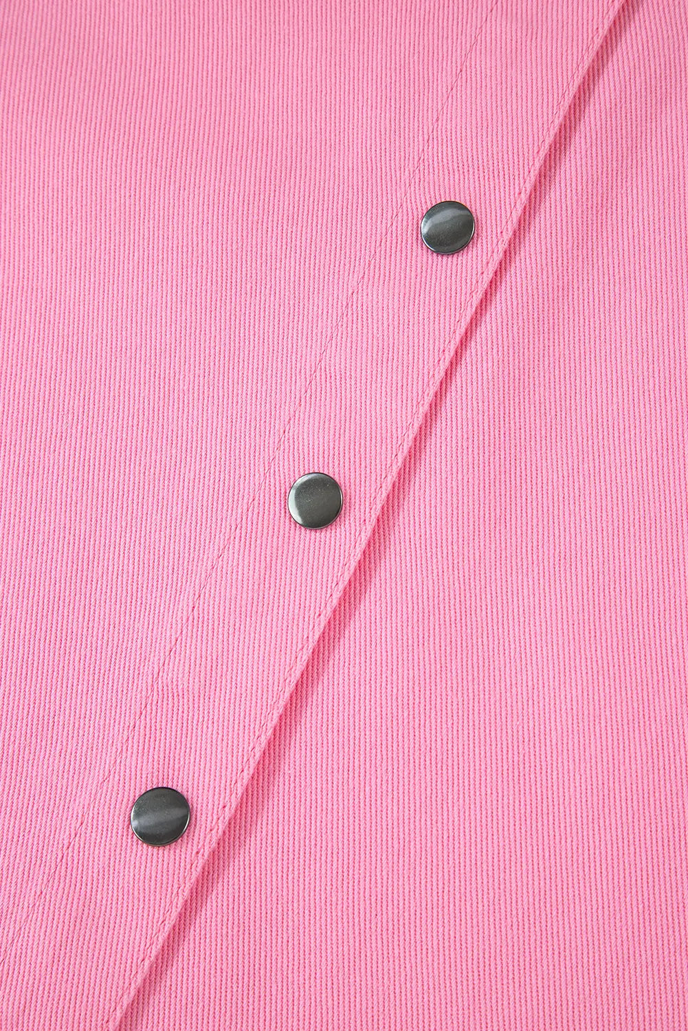 Bonbon Pearl Beaded Raw Hem Button Up Denim Jacket Beagle Boutique Fashion Outlet