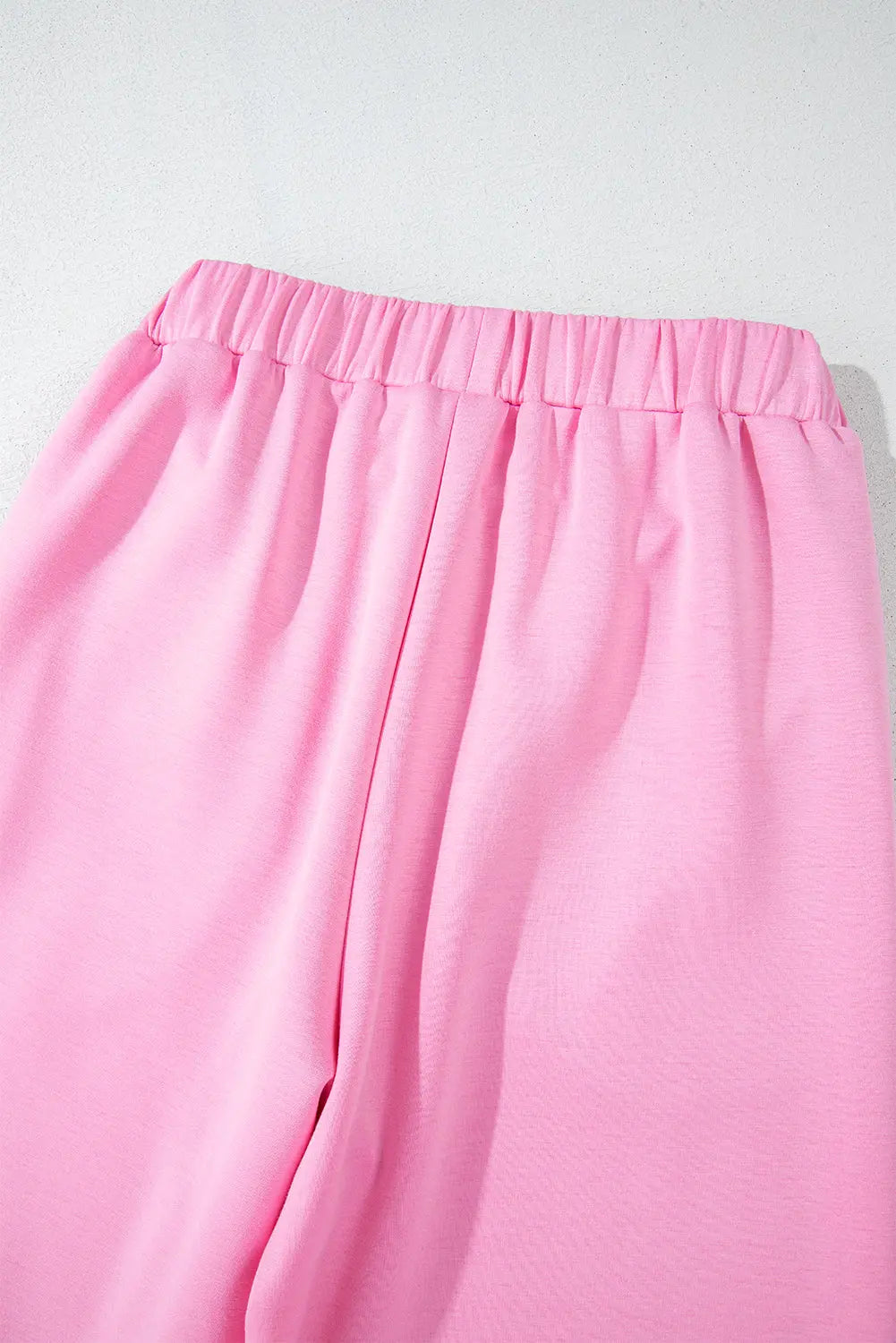 Bonbon Solid Colour Drawstring Long Sleeve Top and Trousers Set - eAura