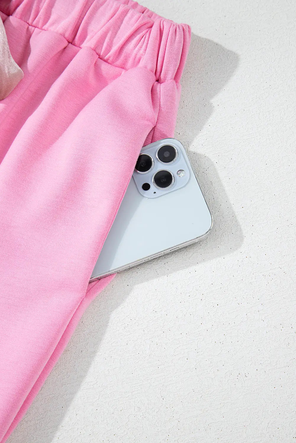 Bonbon Solid Colour Drawstring Long Sleeve Top and Trousers Set - eAura