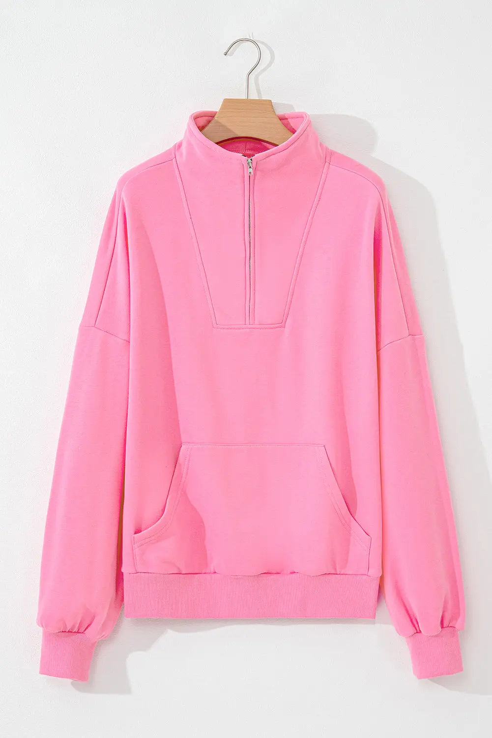 Bonbon Zip-up Stand Neck Kangaroo Pocket Sweatshirt Beagle Boutique Fashion Outlet