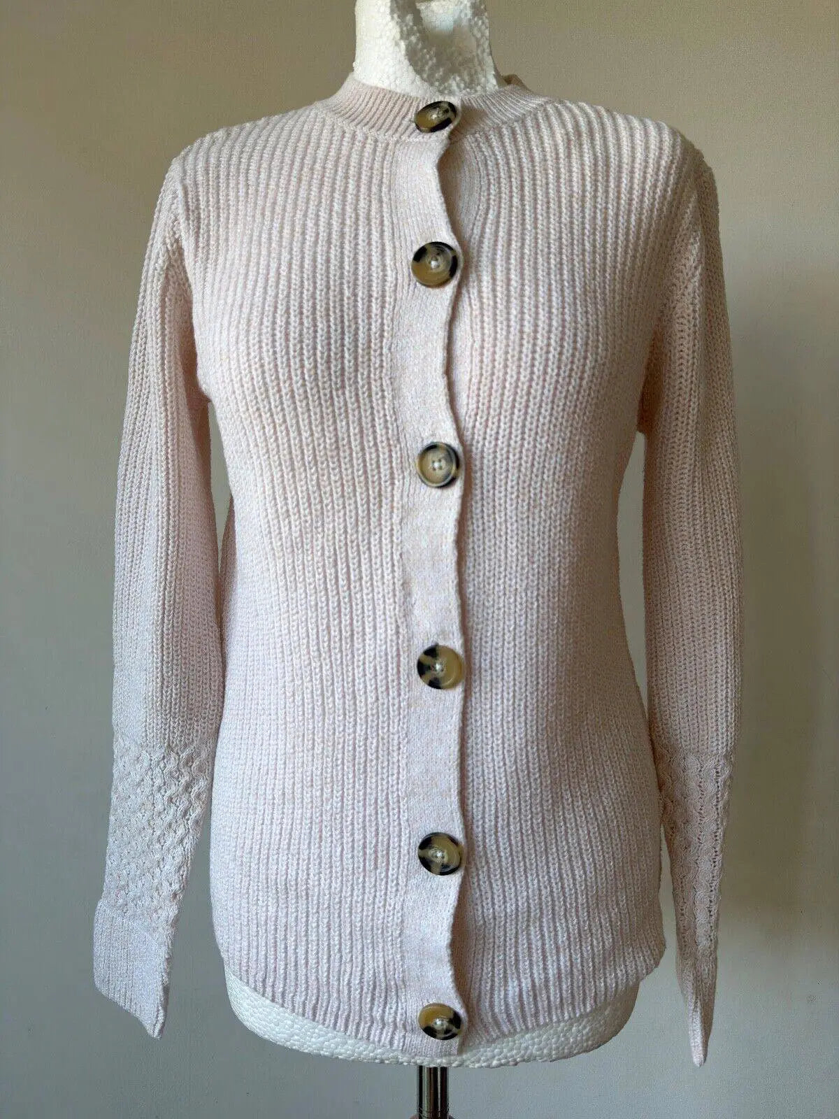 Bonmarche Knit Jumper Cardigan 10-22 Long Sleeve Light Brown Pink Turquoise - BB Fashion Outlet