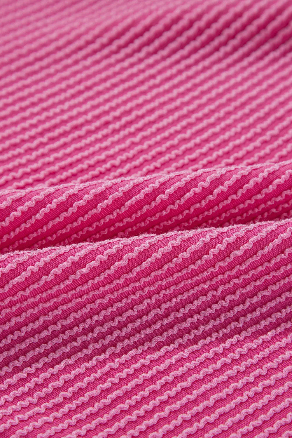 Bright Pink Corduroy Turn-down V Neck Bubble Sleeve Babydoll Blouse Beagle Boutique Fashion Outlet