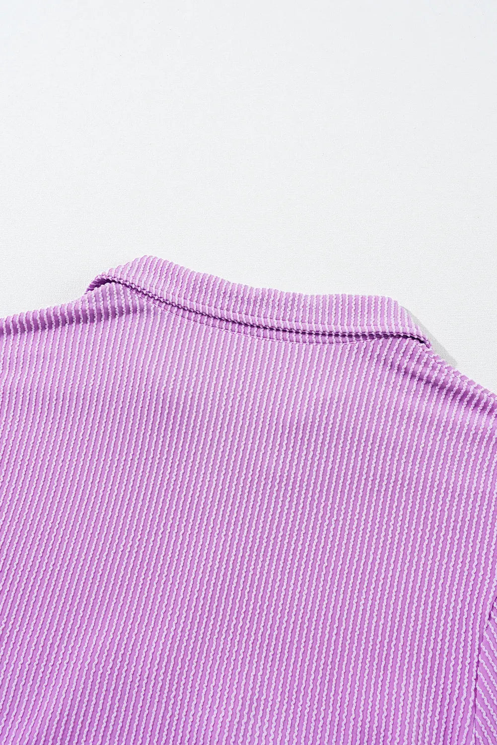 Bright Pink Corduroy Turn-down V Neck Bubble Sleeve Babydoll Blouse Beagle Boutique Fashion Outlet