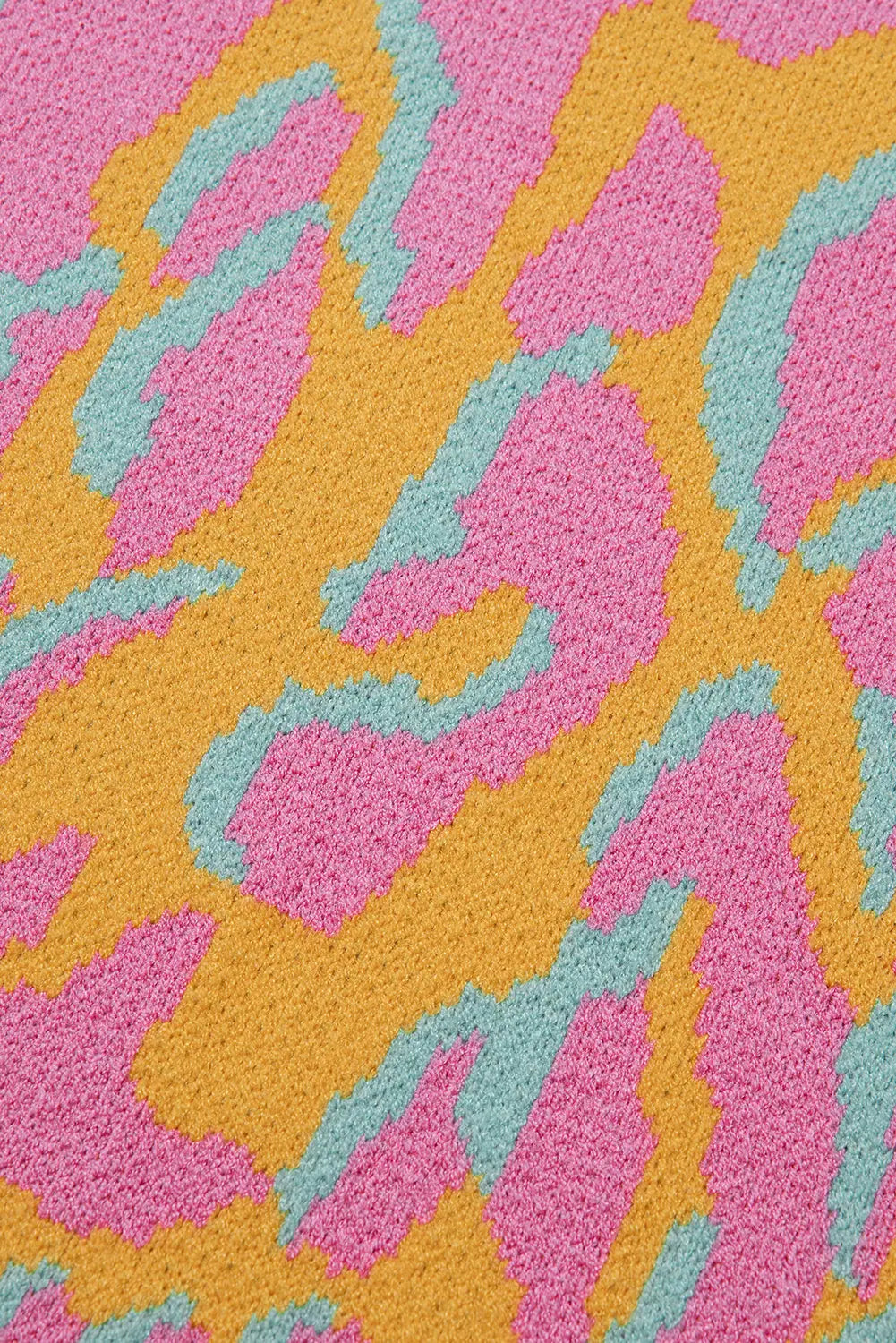 Bright Pink Plus Size Leopard Ribbed Trim Sweater Beagle Boutique Fashion Outlet