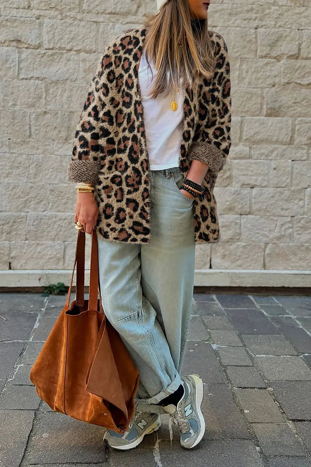 Brown Leopard Open Casual Cardigan Dear-Lover Dropshipping