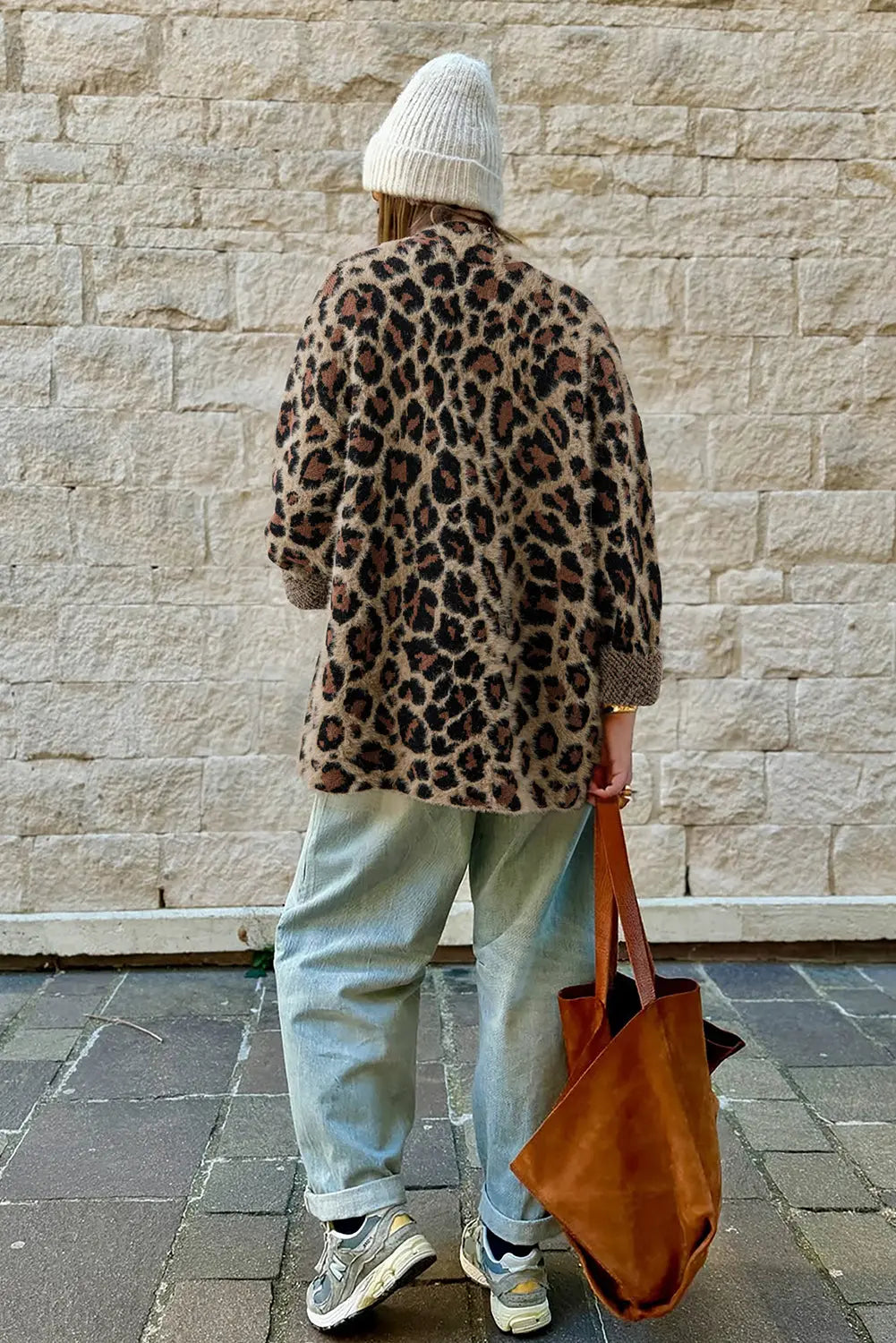 Brown Leopard Open Casual Cardigan Dear-Lover Dropshipping