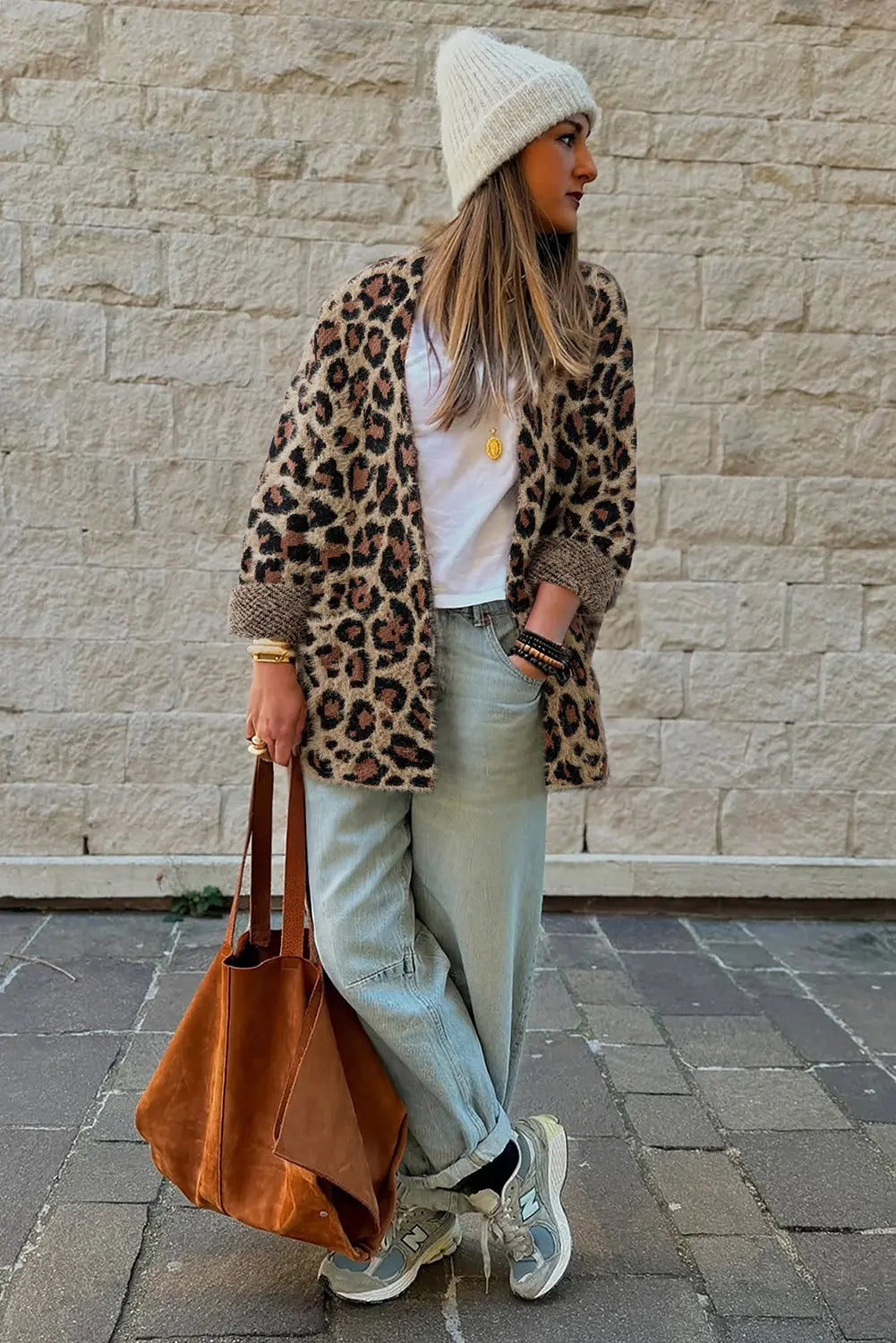 Brown Leopard Open Casual Cardigan Dear-Lover Dropshipping
