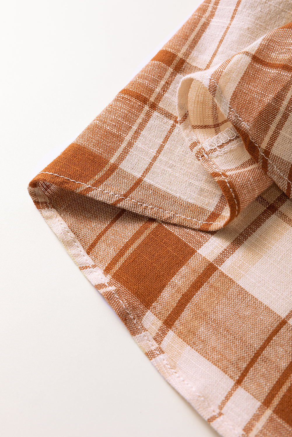 Brown Plaid Print Side Pockets Frilled Babydoll Mini Dress - eAura