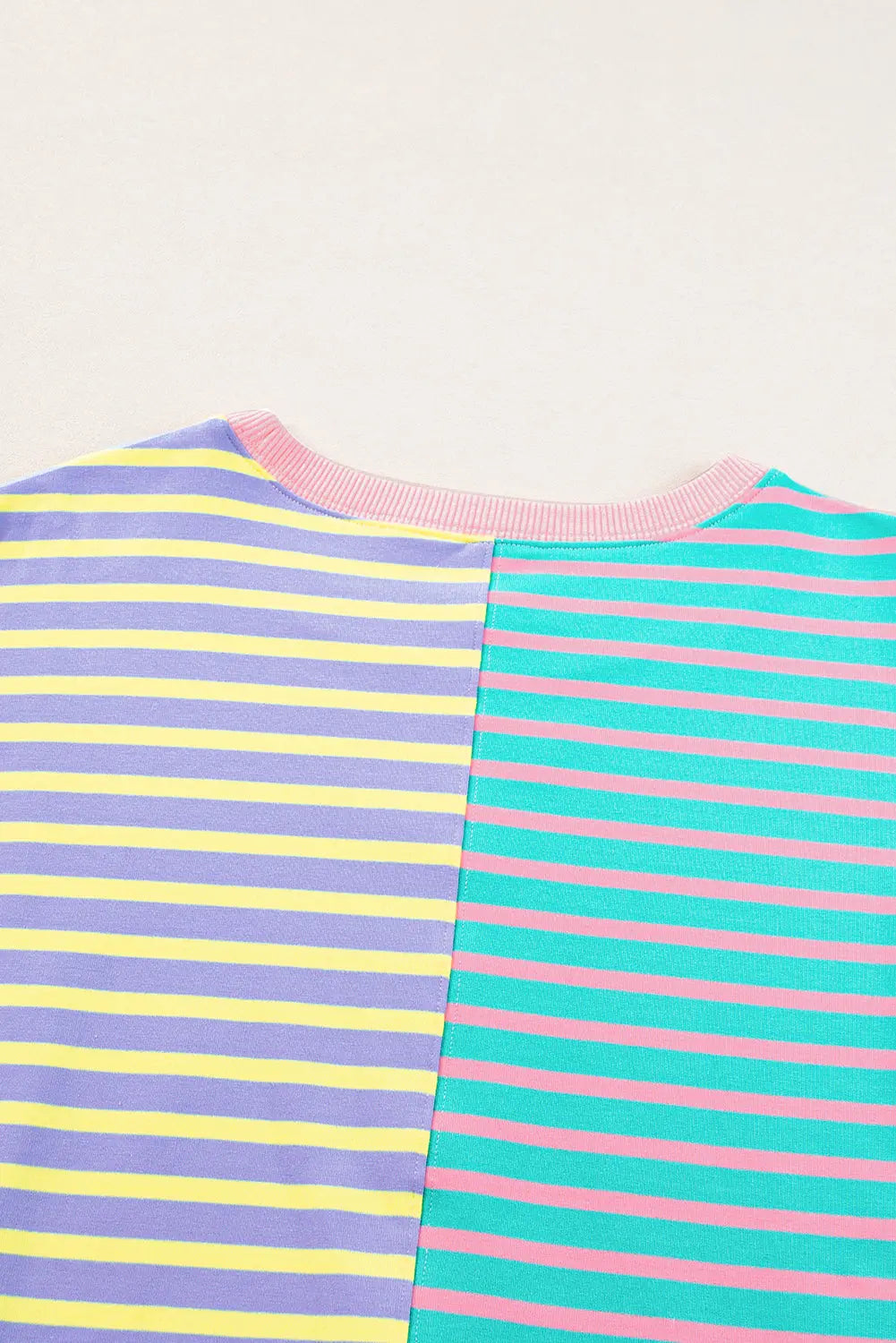 Brown Stripe Casual Stripe Colourblock Drop Shoulder Oversize Sweatshirt - BB Fashion Outlet