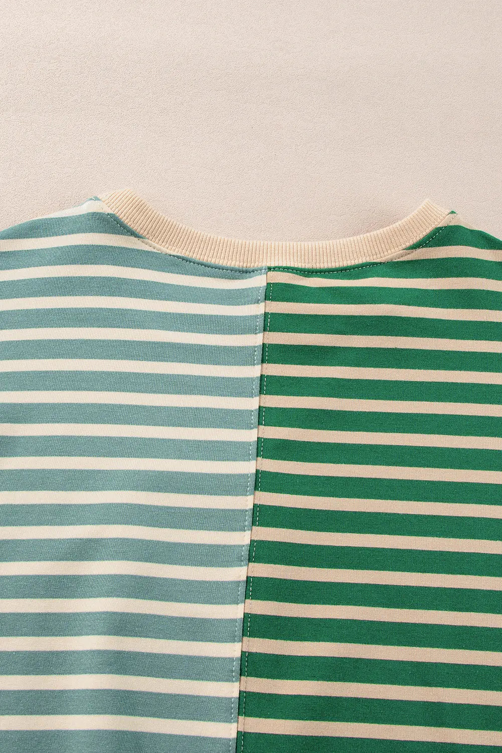 Brown Stripe Casual Stripe Colourblock Drop Shoulder Oversize Sweatshirt - BB Fashion Outlet