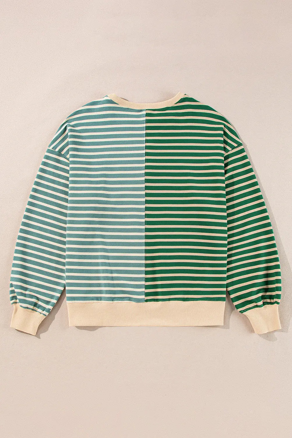 Brown Stripe Casual Stripe Colourblock Drop Shoulder Oversize Sweatshirt - BB Fashion Outlet