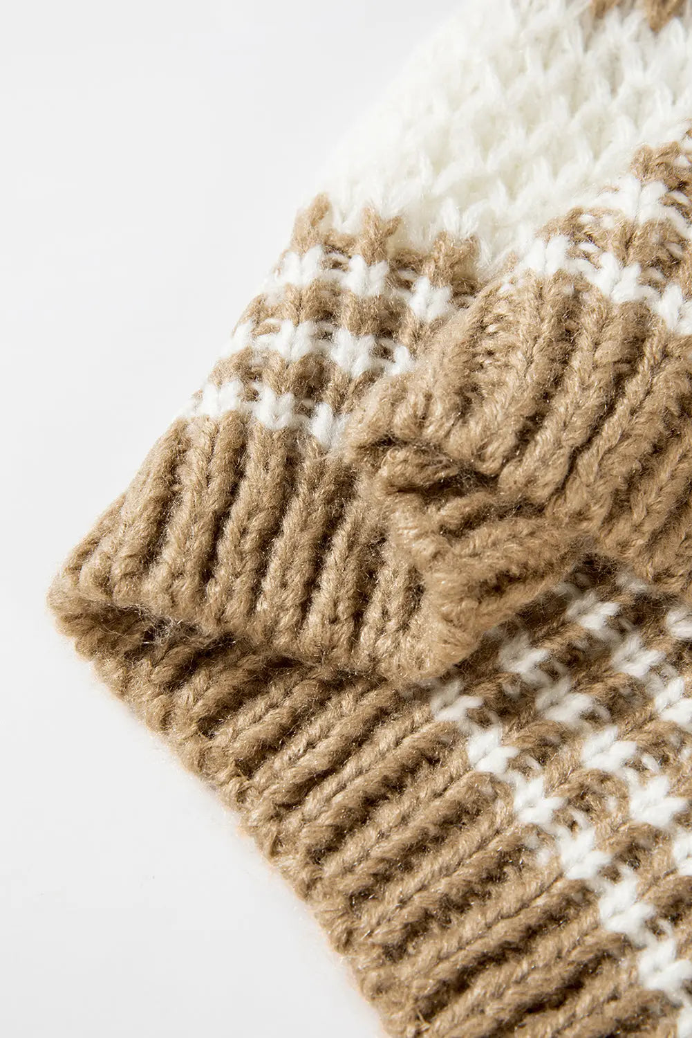 Brown Stripe Drop Shoulder Round Neck Loose Sweater Beagle Boutique Fashion Outlet