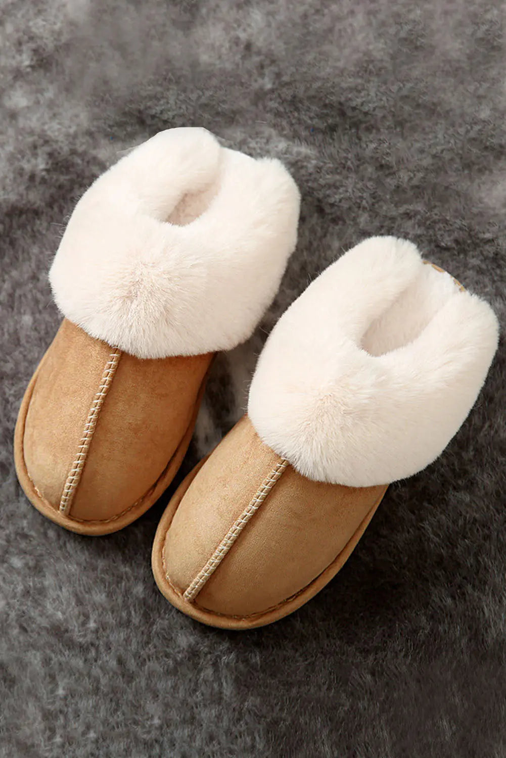 Camel Plush Suede Winter Home Slippers Beagle Boutique Fashion Outlet