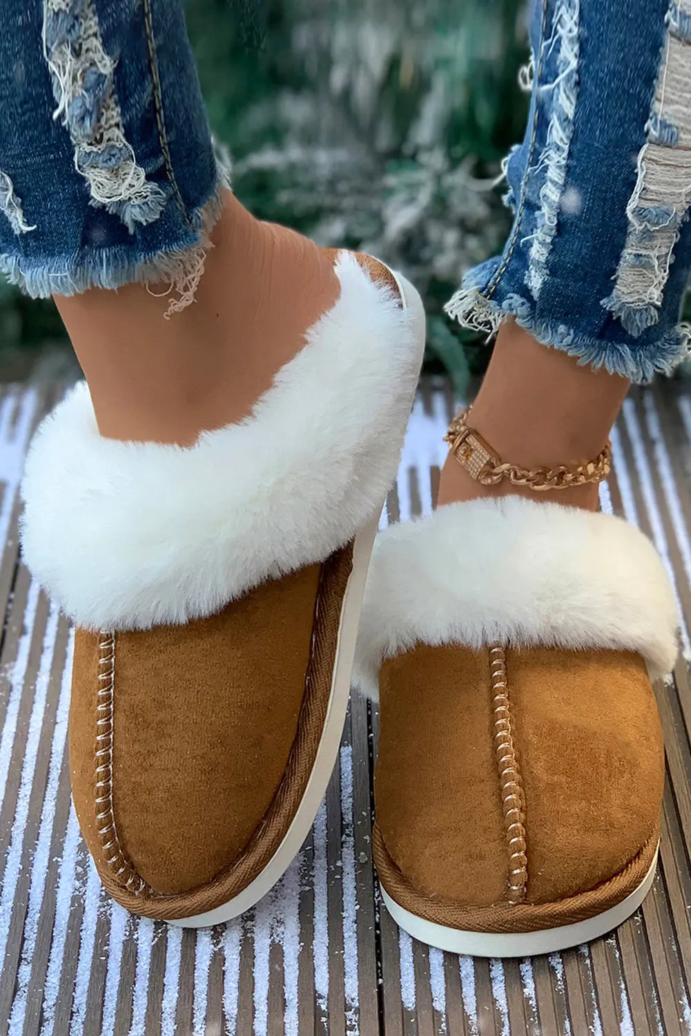 Camel Plush Suede Winter Home Slippers Beagle Boutique Fashion Outlet