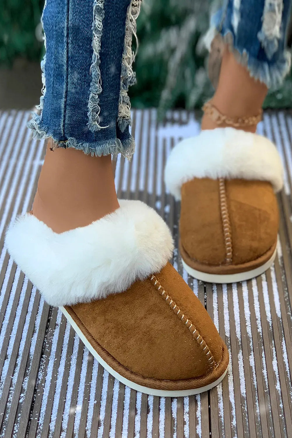 Camel Plush Suede Winter Home Slippers Beagle Boutique Fashion Outlet