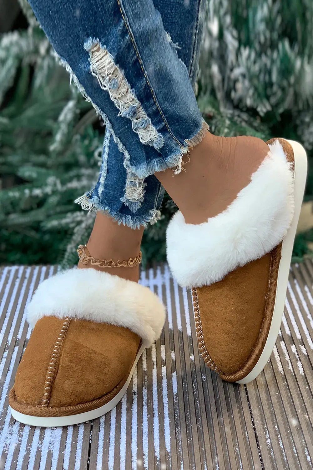 Camel Plush Suede Winter Home Slippers Beagle Boutique Fashion Outlet