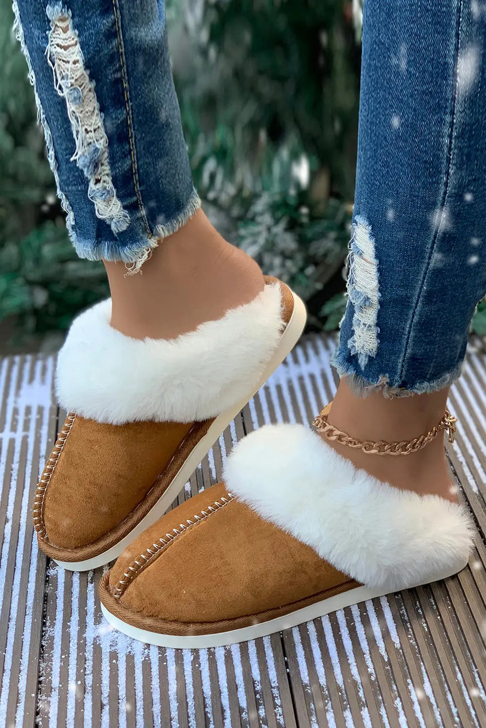 Camel Plush Suede Winter Home Slippers Beagle Boutique Fashion Outlet